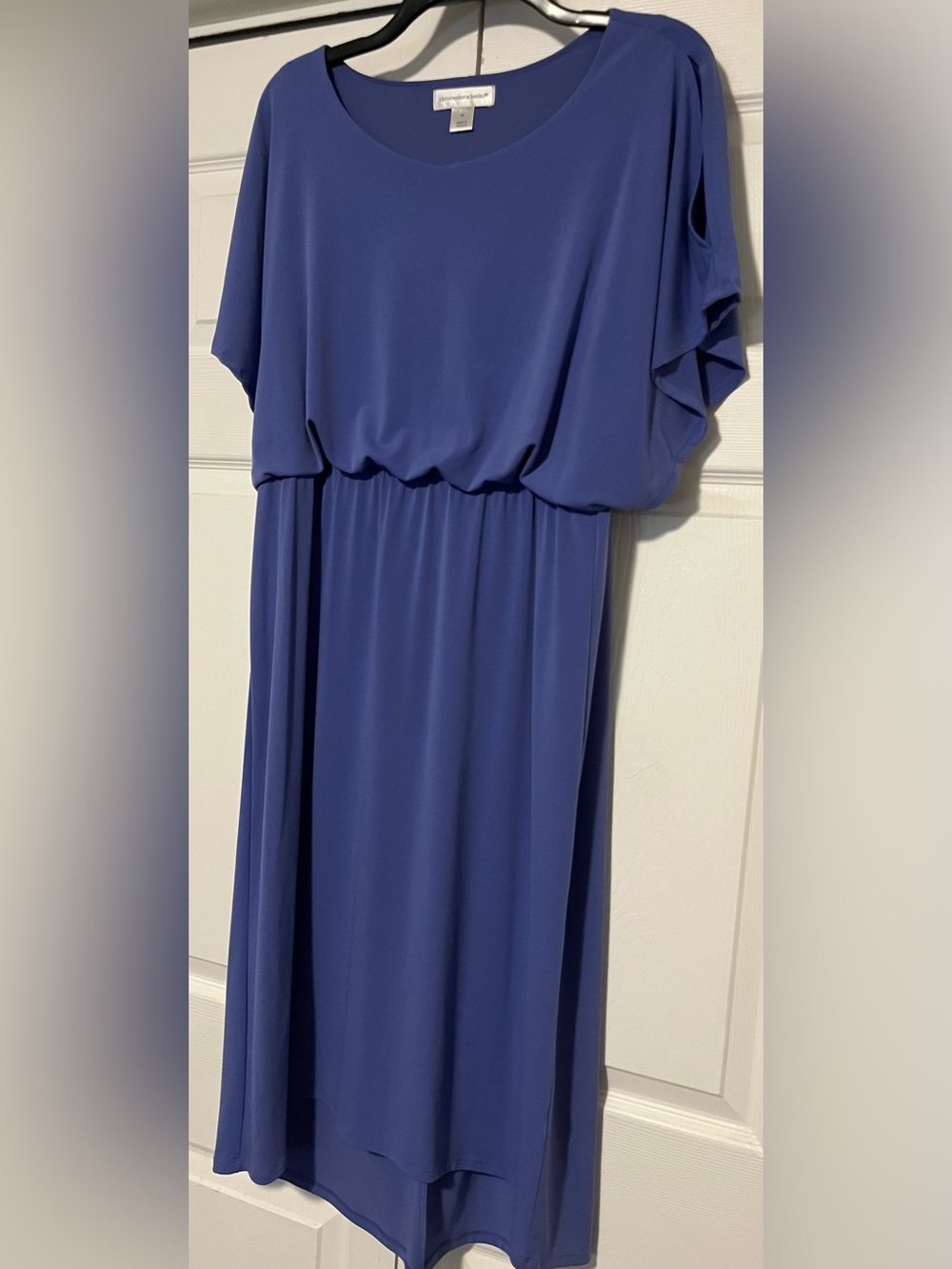 Christopher & Banks Periwinkle High-Low Dress Open Shoulder Sleeves, Size Medium